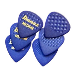 Ibanez Rubber Grip Picks Blau Medium 6 Stück