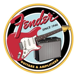 Fender Round Guitars & Basses Tin Sign