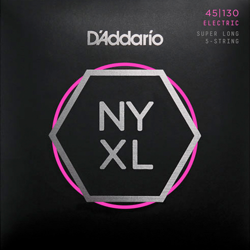 D'Addario NYXL45130SL Nickelplated Steel Regular Light Super Long 5-Saiter