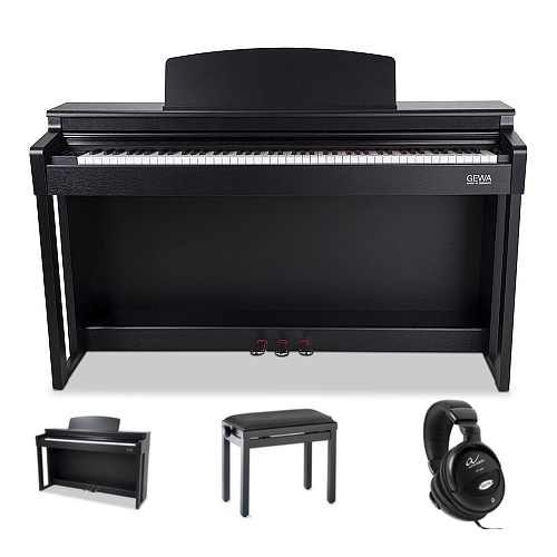 Gewa UP 355 BK E-Piano Schwarz matt Bundle/Set