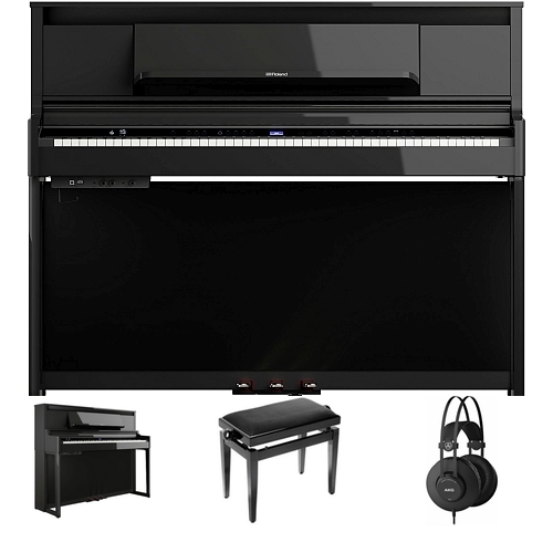Roland LX-6 PE E-Piano Polish Ebony Bundle/Set