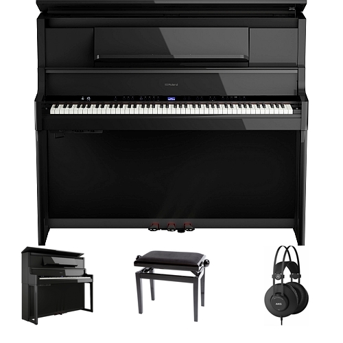 Roland LX-9 PE E-Piano Polish Ebony Bundle/Set inkl Aufbau