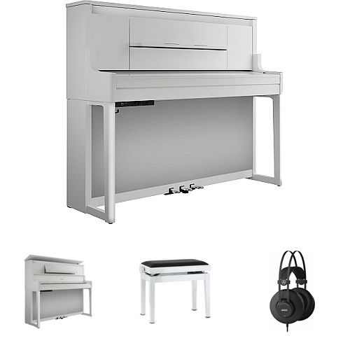 Roland LX-9 PW E-Piano Polish White Bundle/Set inkl Aufbau