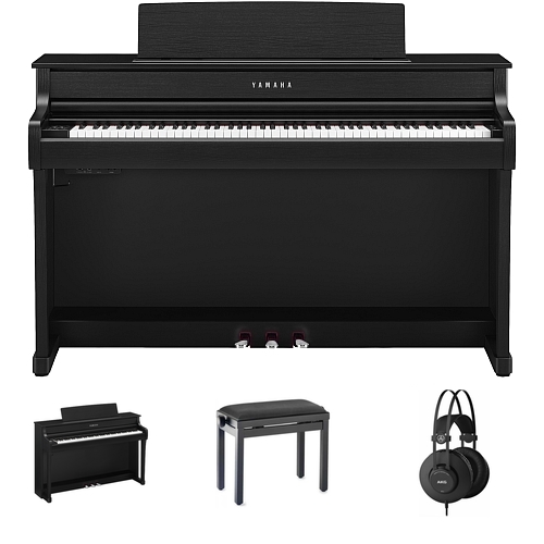 Yamaha CLP-845 B Digital Piano Black Bundle/Set
